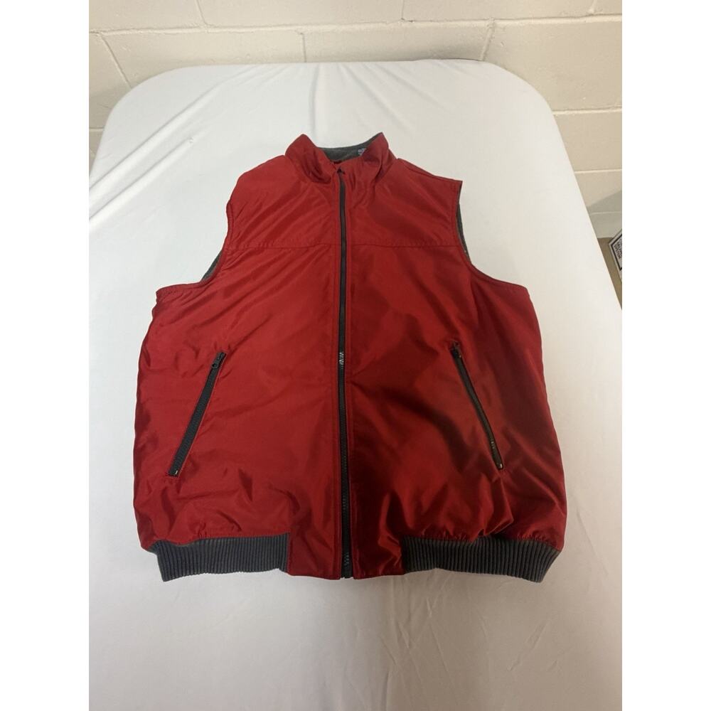 Red Mens Chaps Ralph Lauren Insulated-Fleece Lined Vest Size L